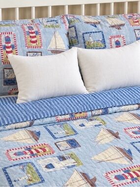 Vintage Westpoint Stevens Nautical Print Comforter
